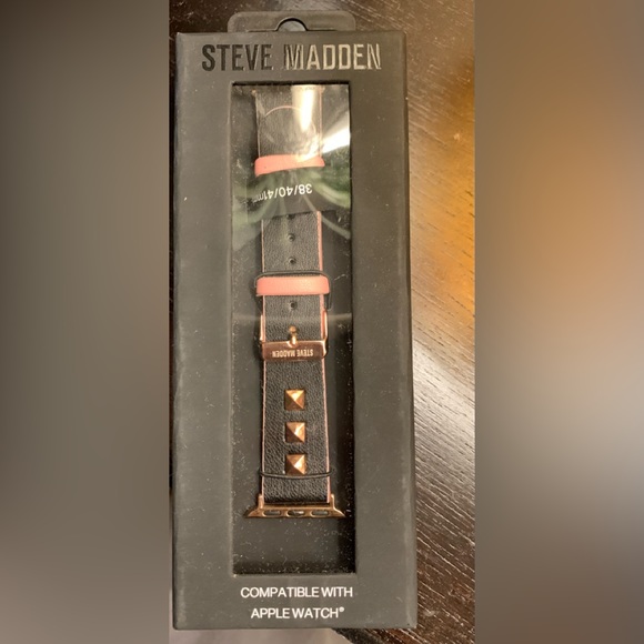 Steve Madden Black Apple Watch Band 38,40,41 - Picture 3 of 7